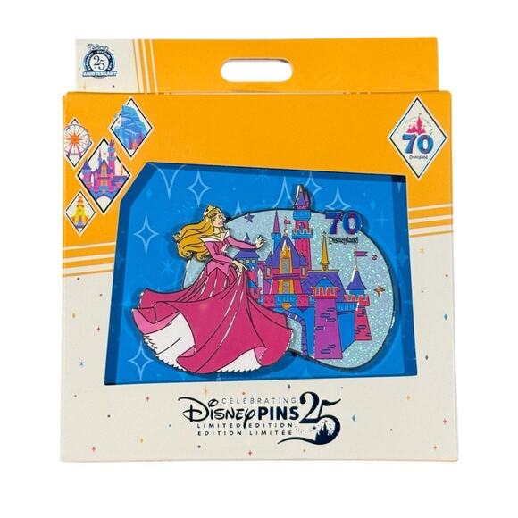 Disneyland‎ 70th Anniversary Sleeping Beauty Aurora Mini Jumbo Pin LE 3000 2025